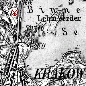 Windmhle Krakow am See - Standort