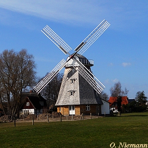 Windmühle Ahrenshoop - Blick vom Bodden