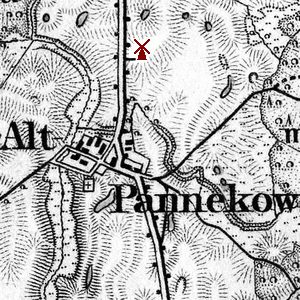 historische Windmhle in Alt Pannekow bei Gnoien - Standort