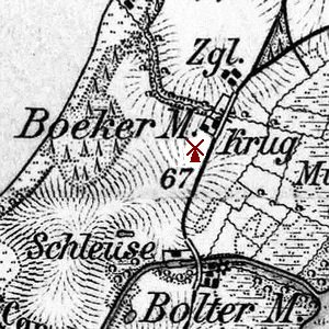 historische Windmhle in Boeker Mhle an der Mritz