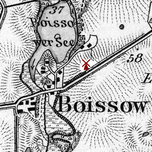 historische Windmhle in Boissow bei Zarrentin - Standort