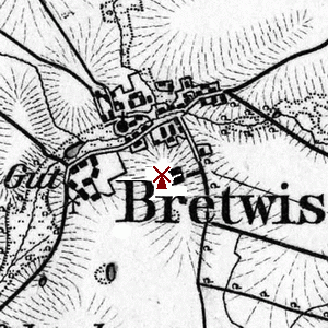historische Windmhle in Bretwisch bei Grimmen - Standort