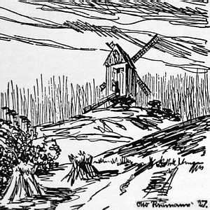 Bockwindmhle Dnnie - Zeichnung 1927