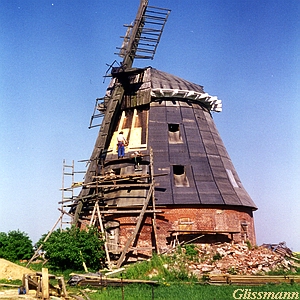 Windmhle Grebbin - in Sanierung 1996