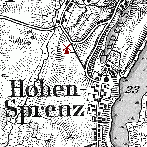 Windmhle Hohen Sprenz - Standort