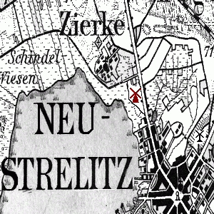 Zierker Mhle in Neustrelitz - Standort
