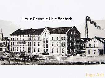 Wassermhle in Rostock - Mhle Warnowblick - historische Ansicht 1940