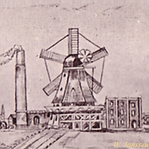 Dampfmhle und Windmhle Janssen in Schwerin - Ansicht 1890